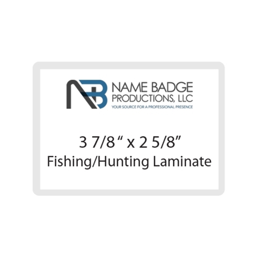 3 7/8 x 2 5/8 Fishing/Hunting Laminate - Name Badge Productions