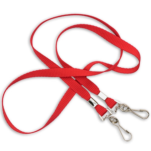 3/8" Cotton Lanyard - 2 Whistle Clips