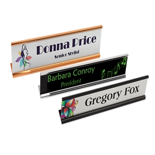 Metal Full Color Name Plate with Desk Holder